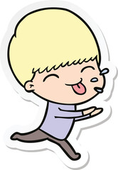 sticker of a cartoon rude man