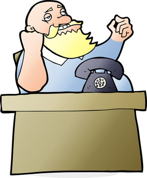 recommend clip art: cartoon arrogant boss man
