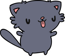 cartoon of cute kawaii cat