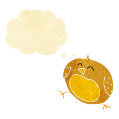 cartoon bird with thought bubble