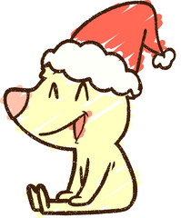 Christmas Bear Chalk Drawing