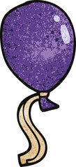 cartoon doodle ballon with string
