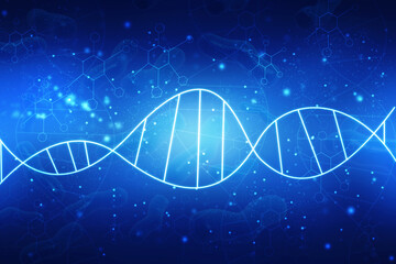 2d render of dna structure, abstract background