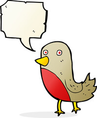cartoon robin with speech bubble