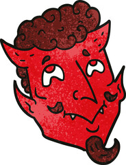 cartoon doodle devil face