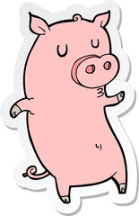 sticker of a funny cartoon pig