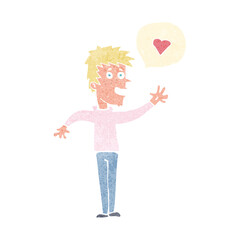 cartoon man in love