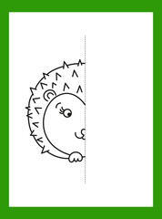 Draw a drawing. Hedgehog, animal. Vector image.