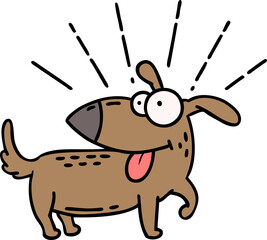 traditional tattoo style happy dog