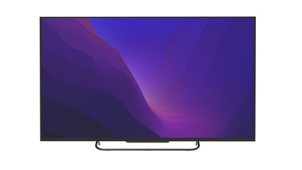 Smart tv front view without shadow 3d render