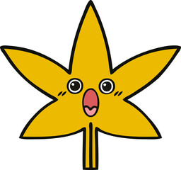 cute cartoon autumnal leaf