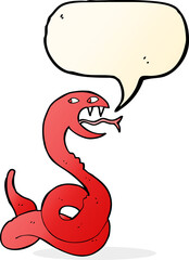 cartoon hissing snake with speech bubble