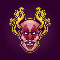 Spooky Clown Hat Vector illustrations for your work Logo, mascot merchandise t-shirt, stickers and Label designs, poster, greeting cards advertising business company or brands