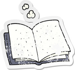 retro distressed sticker of a cartoon book