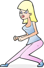 cartoon crazy dancing girl