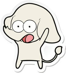sticker of a cute cartoon elephant