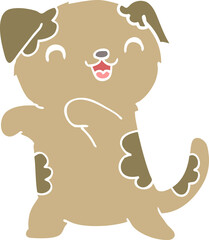 cute flat color style cartoon puppy