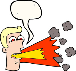 speech bubble cartoon shouting man