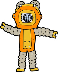 cartoon deep sea diver