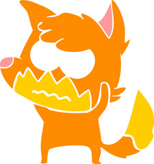 flat color style cartoon annoyed fox