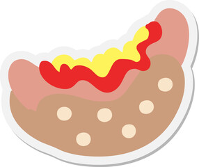 hotdog with ketchup and mustard sticker