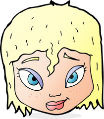 cartoon female face
