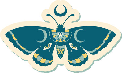 tattoo style sticker of a moth