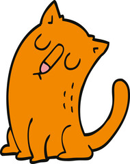 cartoon doodle funny cat