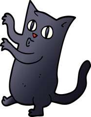 cartoon doodle spooky black cat