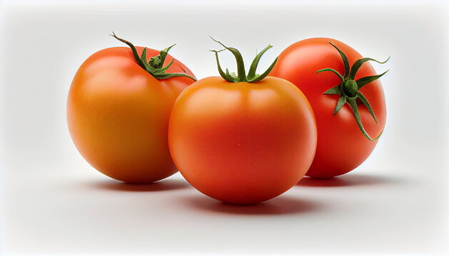 Tomatos isolated on white background Ai generated image