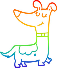 rainbow gradient line drawing cartoon dog