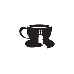 coffee house creative logo design abstract vector illustration