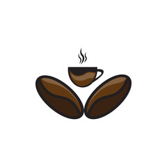 coffee chocolate drink logo design illustration of beans and cup vector