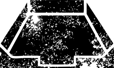 distressed symbol in box