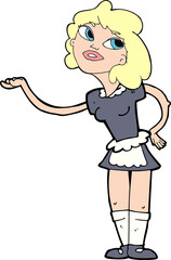 cartoon waitress serving