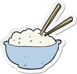sticker of a cartoon bowl of rice