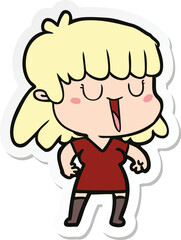 sticker of a cartoon woman