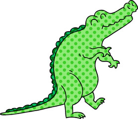 quirky comic book style cartoon crocodile
