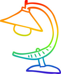 rainbow gradient line drawing cartoon funky lamp