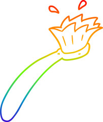 rainbow gradient line drawing cartoon tooth brush