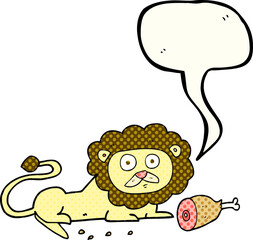 comic book speech bubble cartoon lion