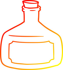 warm gradient line drawing old bottle cartoon