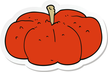 sticker of a cartoon pumpkin