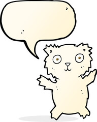 cartoon polar bear with speech bubble