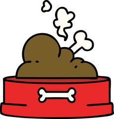 dog food bowl with bone