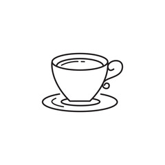 coffee cup logo icon line design vector illustration