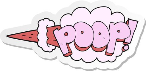 sticker of a cartoon poop explosion