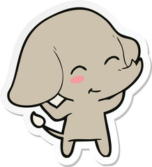 sticker of a cute cartoon elephant