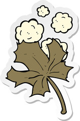 sticker of a cartoon old leaf