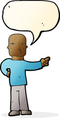 cartoon pointing man with speech bubble
